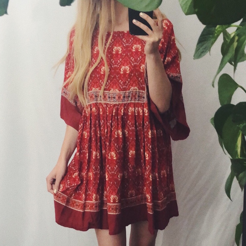 Ornate Kimono Smock Dress